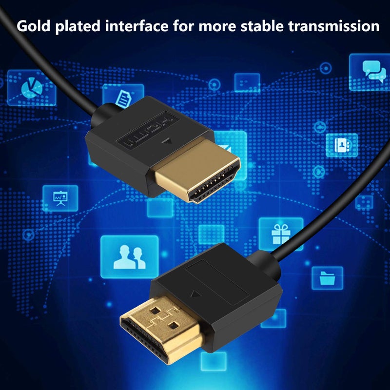 Pasow 4K HDMI Cable Ultra Thin Male to Male 36AWG High Speed Slim Cable (3FT/1M) - Image 3